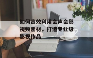 如何高效利用会声会影视频素材，打造专业级影视作品