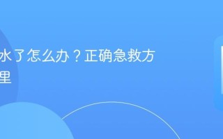手机进水了怎么办？正确急救方法在这里
