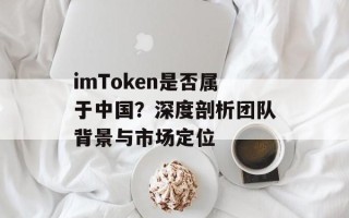 imToken是否属于中国？深度剖析团队背景与市场定位