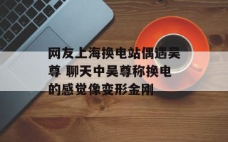 网友上海换电站偶遇吴尊 聊天中吴尊称换电的感觉像变形金刚