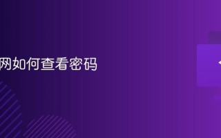 电脑掉网如何查看密码