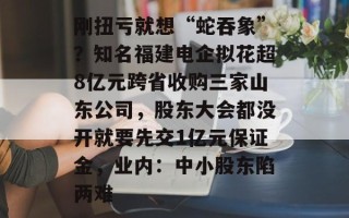 刚扭亏就想“蛇吞象”？知名福建电企拟花超8亿元跨省收购三家山东公司，股东大会都没开就要先交1亿元保证金，业内：中小股东陷两难