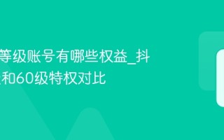 抖音高等级账号有哪些权益_抖音50级和60级特权对比