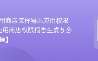 夏新应用商店怎样导出应用权限报告_应用商店权限报告生成与分析【实操】
