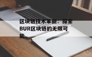 区块链技术革新：探索BUR区块链的无限可能