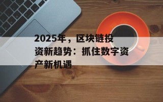 2025年，区块链投资新趋势：抓住数字资产新机遇