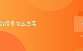 电脑基带信号怎么查看