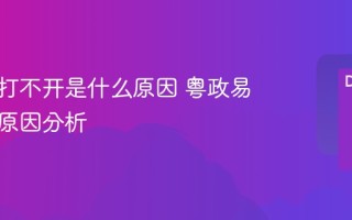 粤政易打不开是什么原因 粤政易打不开原因分析