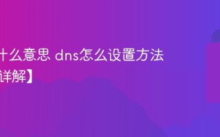 dns是什么意思 dns怎么设置方法介绍【详解】