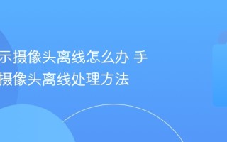 APP显示摄像头离线怎么办 手机APP摄像头离线处理方法