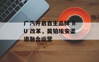 广汽开启自主品牌 BU 改革，昊铂埃安渠道融合运营