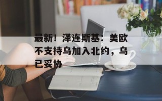 最新！泽连斯基：美欧不支持乌加入北约，乌已妥协