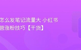 小红书怎么发笔记流量大 小红书新手运营涨粉技巧【干货】