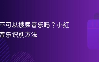 小红书不可以搜索音乐吗？小红书背景音乐识别方法