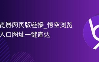 悟空浏览器网页版链接_悟空浏览器官方入口网址一键直达