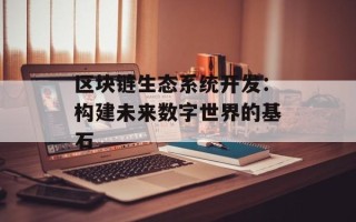 区块链生态系统开发：构建未来数字世界的基石