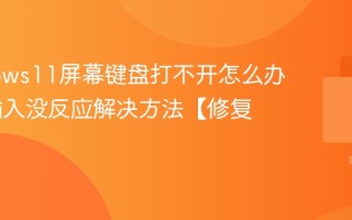 Windows11屏幕键盘打不开怎么办 键盘输入没反应解决方法【修复】