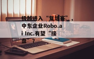 极越进入“复活赛”，中东企业Robo.ai Inc.有望“接盘”？