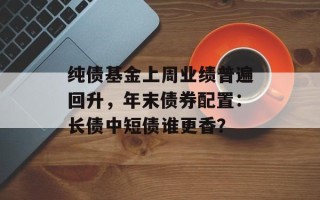 纯债基金上周业绩普遍回升，年末债券配置：长债中短债谁更香？