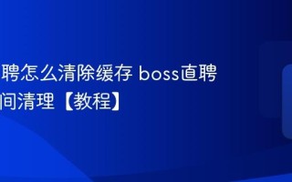 boss直聘怎么清除缓存 boss直聘App空间清理【教程】