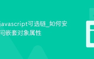 什么是javascript可选链_如何安全地访问嵌套对象属性