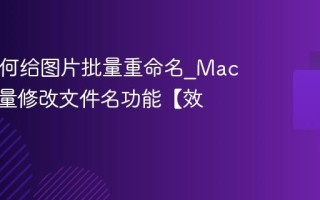 Mac如何给图片批量重命名_Mac自带批量修改文件名功能【效率】