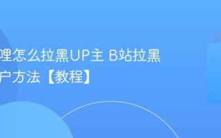 哔哩哔哩怎么拉黑UP主 B站拉黑屏蔽用户方法【教程】