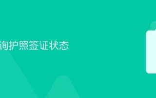 怎么查询护照签证状态
