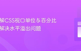 深入理解CSS视口单位与百分比单位：解决水平溢出问题
