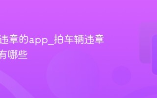 拍车辆违章的app_拍车辆违章的app有哪些