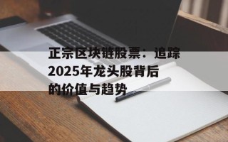 正宗区块链股票：追踪2025年龙头股背后的价值与趋势