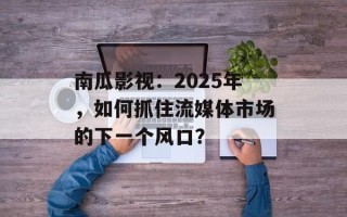 南瓜影视：2025年，如何抓住流媒体市场的下一个风口？