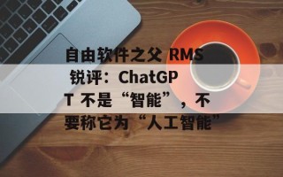 自由软件之父 RMS 锐评：ChatGPT 不是“智能”，不要称它为“人工智能”
