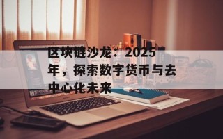 区块链沙龙：2025年，探索数字货币与去中心化未来