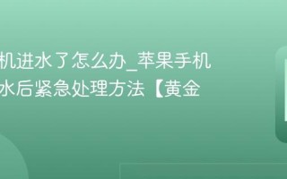 苹果手机进水了怎么办_苹果手机意外落水后紧急处理方法【黄金时间】