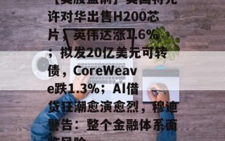 【美股盘前】美国将允许对华出售H200芯片，英伟达涨1.6%；拟发20亿美元可转债，CoreWeave跌1.3%；AI借贷狂潮愈演愈烈，穆迪警告：整个金融体系面临风险