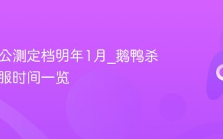 鹅鸭杀公测定档明年1月_鹅鸭杀具体开服时间一览
