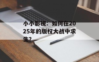 小小影视：如何在2025年的版权大战中求生？