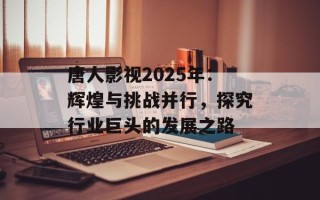 唐人影视2025年：辉煌与挑战并行，探究行业巨头的发展之路