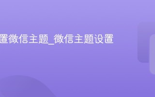 如何设置微信主题_微信主题设置方法