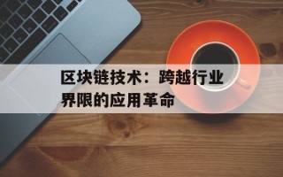 区块链技术：跨越行业界限的应用革命