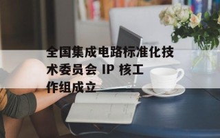 全国集成电路标准化技术委员会 IP 核工作组成立