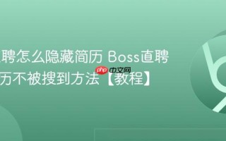 Boss直聘怎么隐藏简历 Boss直聘隐藏简历不被搜到方法【教程】