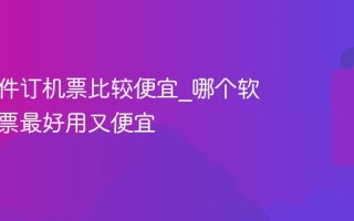 哪个软件订机票比较便宜_哪个软件订机票最好用又便宜
