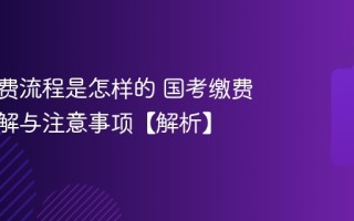 国考缴费流程是怎样的 国考缴费流程详解与注意事项【解析】