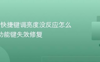Win11快捷键调亮度没反应怎么办_Fn功能键失效修复