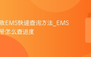 中国邮政EMS快递查询方法_EMS物流单号怎么查进度