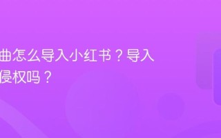 本地歌曲怎么导入小红书？导入小红书侵权吗？