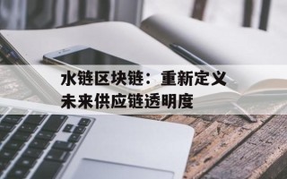 水链区块链：重新定义未来供应链透明度