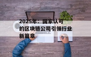 2025年：国家认可的区块链公司引领行业新篇章